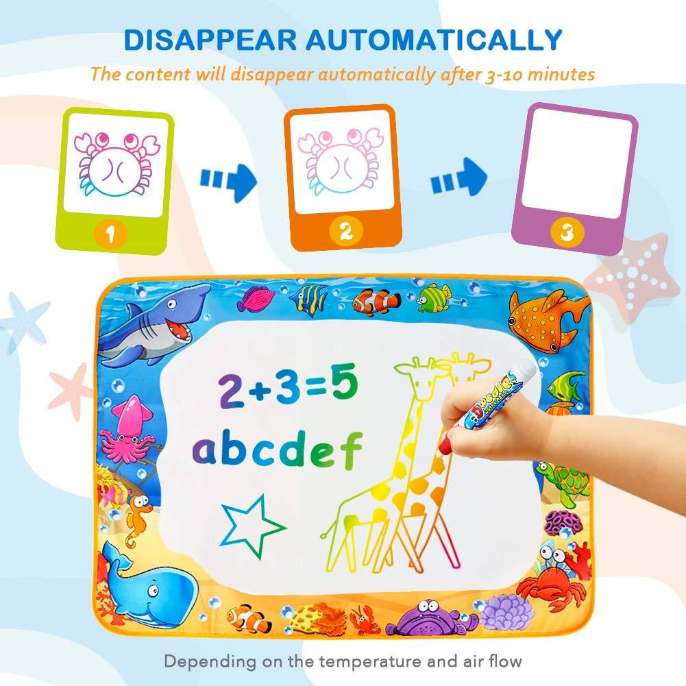 Tango Doodle drawing toys Travel Doodle Mat Magic Water Drawing Mats magic pen Educational toys for children toddlers kids Inches 31.5 x 23.62 