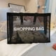 thumbnail image 1 of Bolsa de compras de malla transparente negra para mujer, gran capacidad, nailon, centro comercial, playa, Fitness, Yoga, bolso de hombro, Organizador xuanjing  unisex, 1 of 2