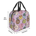 thumbnail image 2 of Easygdp Cute Donuts Premium Insulated Lunch Bag - Waterproof Oxford Cloth, Aluminum Foil Lining, Large Capacity, Front Pocket, Unisex for Work, School, Outdoor Activities, Picnics, 2 of 5