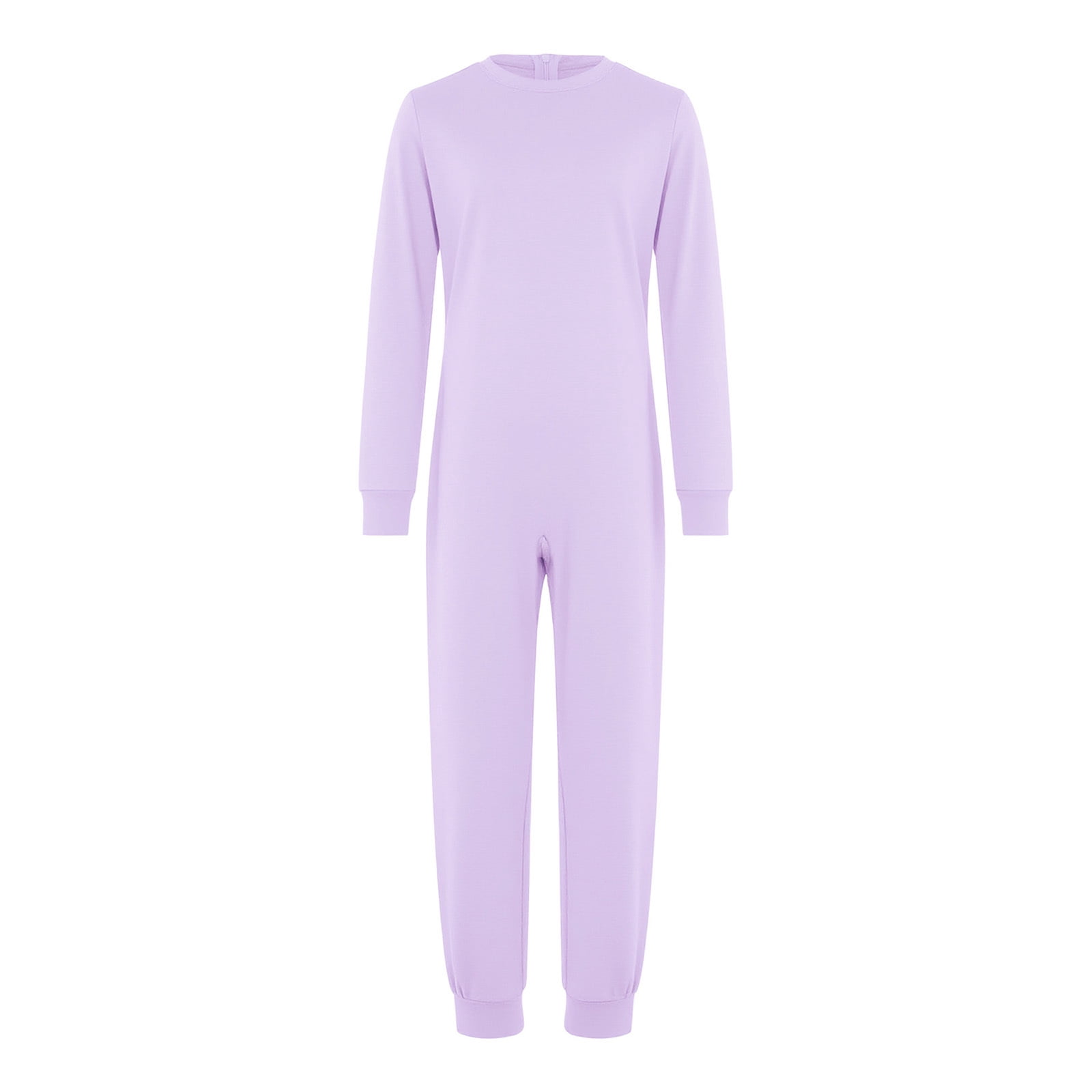 inlzdz Special Needs Adaptive Clothing for Children Cotton Long Sleeve Anti-strip Jumpsuit Onesie Lavender 6
