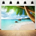 thumbnail image 4 of Summer Beach Photography Background，7X5Ft Island Scenery Ocean Party Backdrop Party Event Decoration, 4 of 4