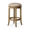 thumbnail image 1 of Maven Lane Eva Counter Stool, Weathered Oak Finish w/ Avanti Bone Vegan Leather, 1 of 6