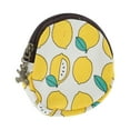 thumbnail image 3 of Ofertas Únicas 1 Pc Monedero Cartera Portátil con Cremallera Redonda Monedero de Limón Amarillo Brillante Blanco, 3 of 5