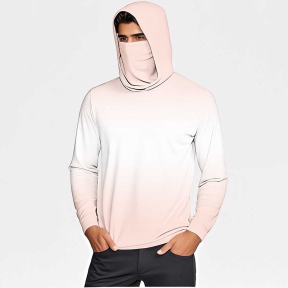 Unisex Long Sleeve Sun Protection Hoodie with Face Mask for Outdoor Activities