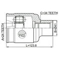 thumbnail image 2 of Febest INNER CV JOINT RIGHT 24X41X34 # 1811-MOKKARH OEM 1603055, 2 of 2