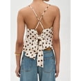 thumbnail image 6 of Womens Polka Dot Satin Tank Tops Cowl Neck Tie Back Sleeveless Shirt Color M, 6 of 9