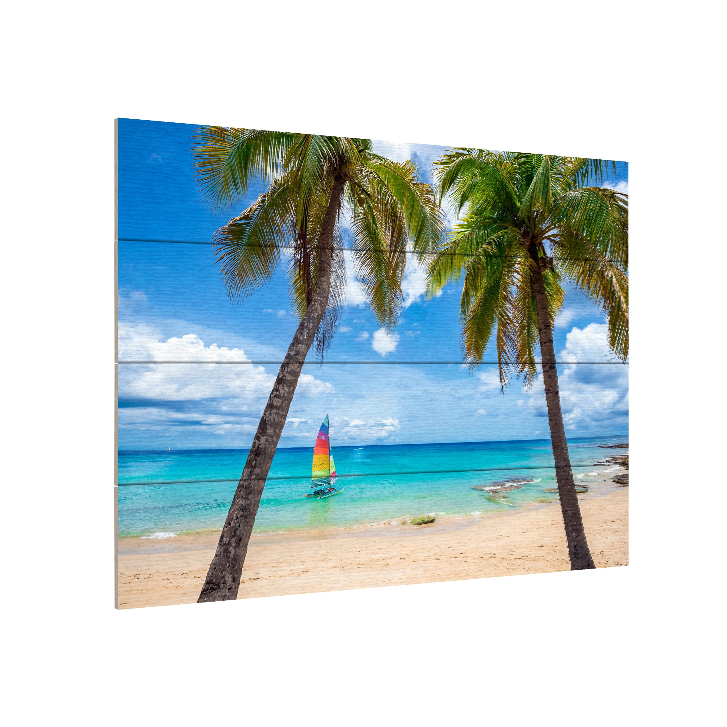 Lizzy Davis 'Postcard From Paradise' Wood Slat Art 12x16