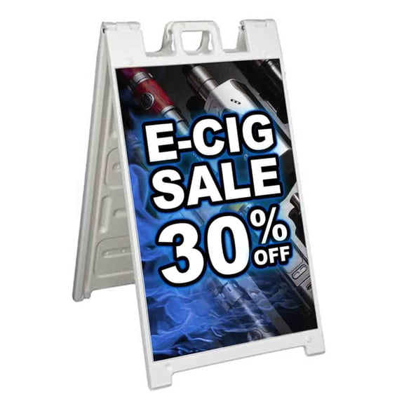 E-Cig Sale 30 Percent Off (24" X 36") Standard A-Frame Signicade, Includes Decal Applied To Stand
