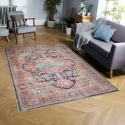 Adiva Rugs Machine Washable Water and Dirt Proof Area Rug for Living Room, Bedroom, Home Decor (TERRA, 4' x 5'6")