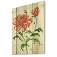thumbnail image 2 of Designart 'Ancient Orange Chrysanthemum Flower' Traditional Print on Natural Pine Wood, 2 of 5