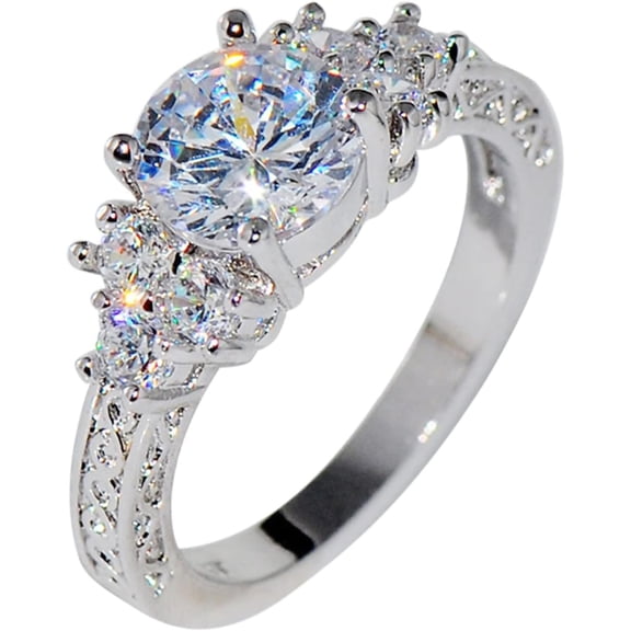 Zephyriana Diamond Ring for Women 2025 Trendy Luxury Cubic Zirconia Inlaid Engagement Wedding Party Ring Jewelry Birthday Gift for Her
