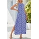 thumbnail image 4 of Vestido largo Zeagoo azul con estampado floral para mujer de algodón con bolsillos, 4 of 7