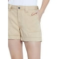 thumbnail image 3 of SEVEN7 Womens Beige Stretch Zippered Pocketed Utility Shorts 12, 3 of 3