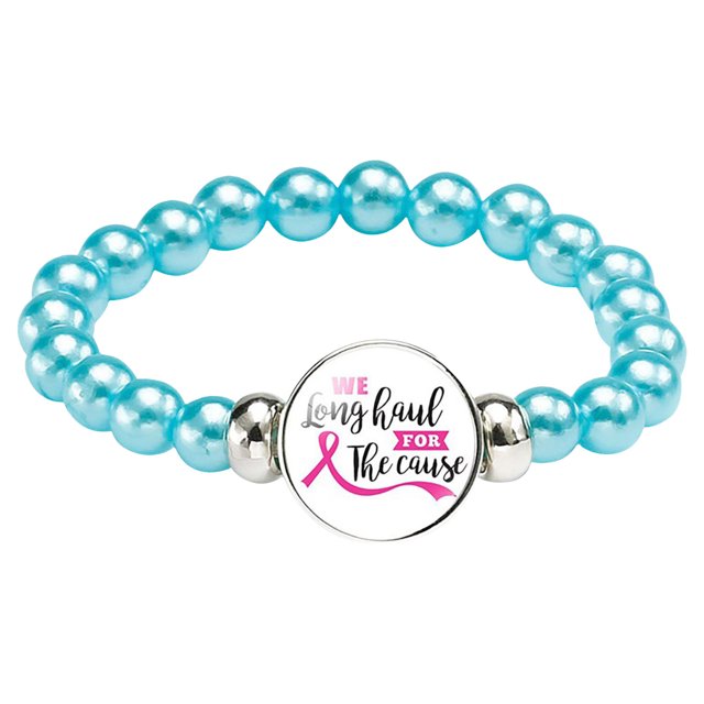 Cancer Awareness Bracelet Ribbon Charm Jewelry For Women Support Strength Inspirational