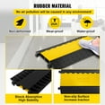 thumbnail image 6 of VEVOR 2-Channel Cable Protector Ramp, 37.4" Rubber with Black & Yellow, 6 of 9