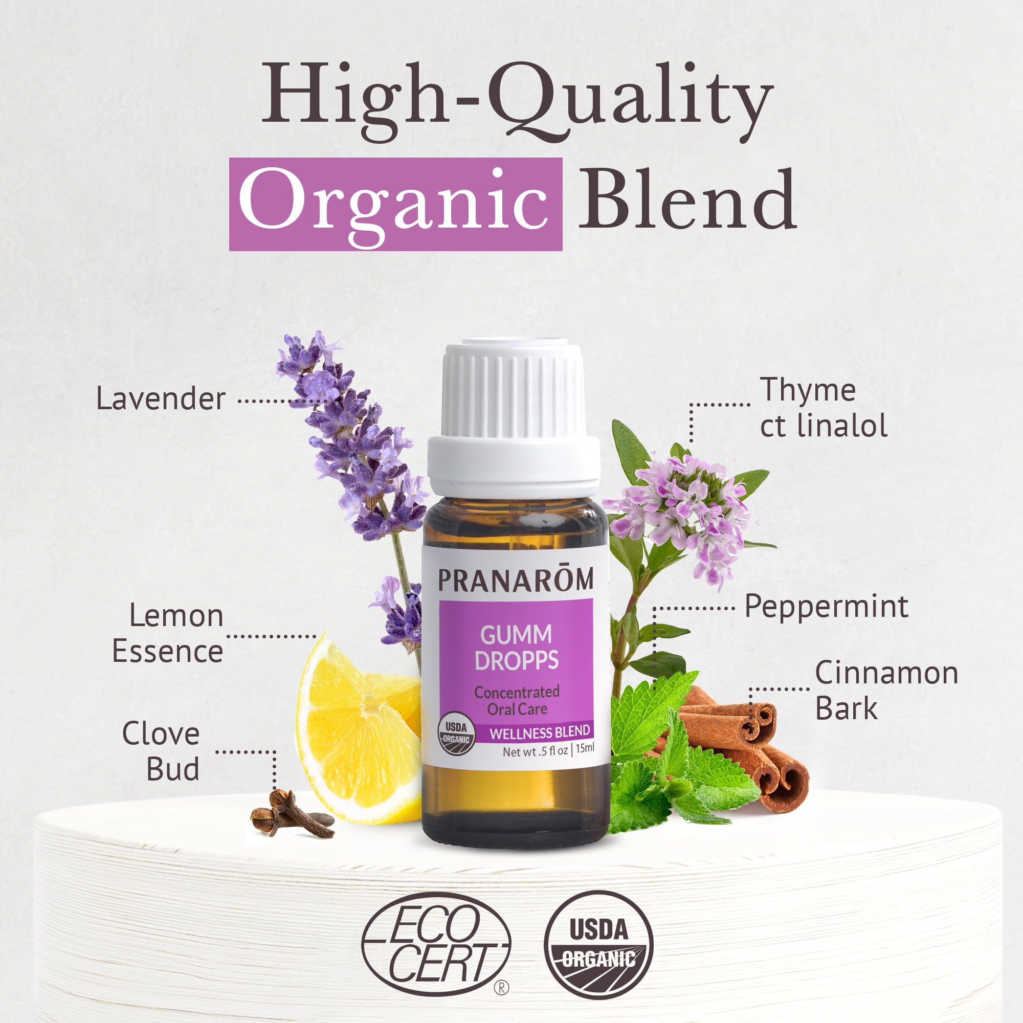 Pranarom Gumm Dropps Lavender Essential Oil for Teeth & Gum Health 15ml