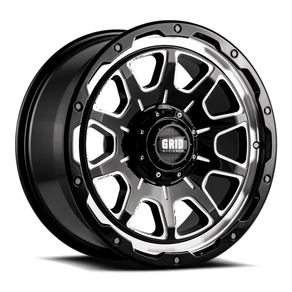Grid Off-Road GD15 Custom Wheel for 20x9 inch Gloss Black w/ Milled Accents Rim 87.1mm Hub Bore