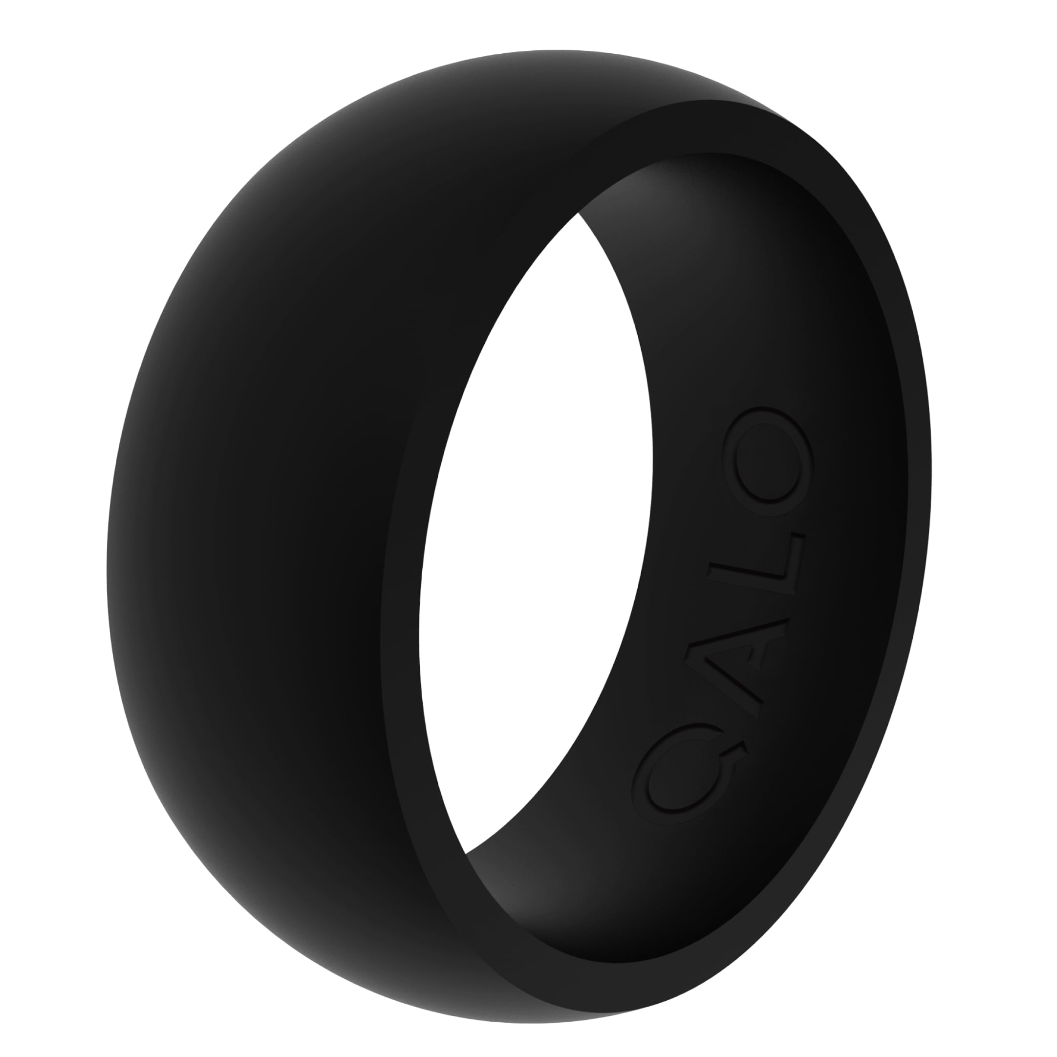 QALO Men's Classic Ultra-Durable Silicone Ring, Black, Size 10, 2 Pack