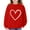 Red, variant on KAUOD Girls Cute Heart Print Sweatshirts Long Sleeve Crew Neck Ribbed Cuffs Pullover Tops Teen Kids Cotton Soft Clothes