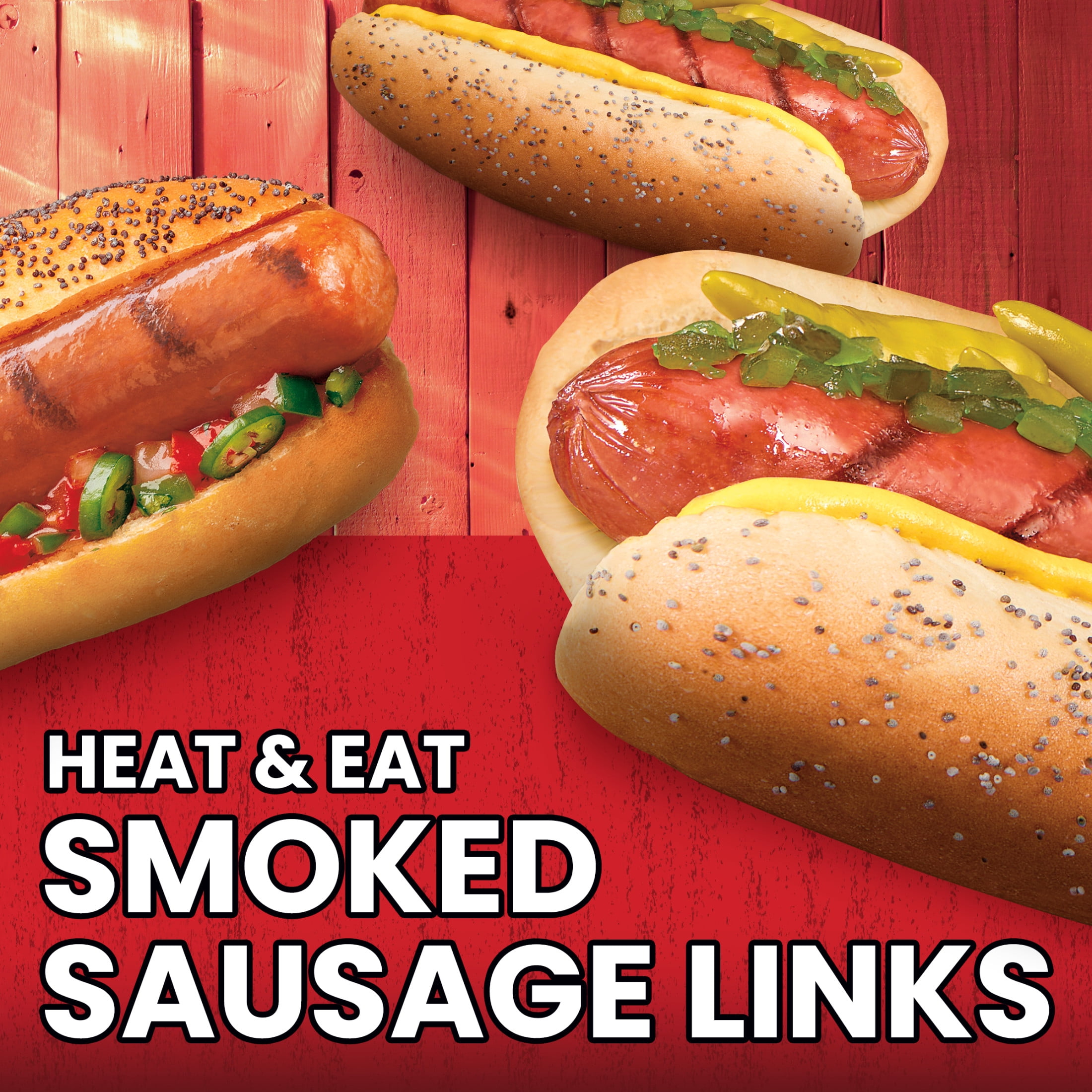 Hillshire Farm Beef Hot Smoked Sausage Links with Spicy Red Pepper, 12 oz, 6 Count