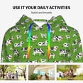 thumbnail image 4 of Uemuo Cows With Calfs Green Pattern Women's Hoodie with Eye-catching Drawstrings- Casual Pullover Hoodie with Kangaroo Pocket, Stylish Hooded Sweatshirt-Large, 4 of 7