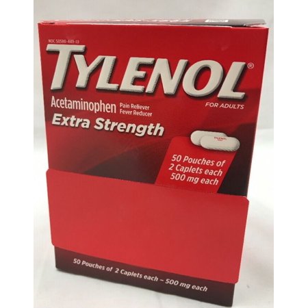 TYLENOL Extra Strength Pain - Fever Reducer Caplets, Two-Pack, 50 ea