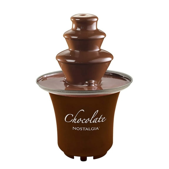 Nostalgia 8-Ounce Chocolate Fountain, Half-Pound Capacity, Easy to Assemble 3-Tiers, Brown