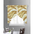thumbnail image 2 of Yellow Pink Waves Swag Valances for Windows, Ombre Sea Ripples Shabby Beach Rod Pocket Sheer Valances for Large Windows, Swag Toppers Light Filtering for Kitchen Living Room 2 Panels 36''x45'', 2 of 3