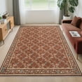 thumbnail image 2 of HOMERRY Floral Print Non Slip Area Rug 10' x 13' for Living Room Washable Indoor Carpet, Red, 2 of 5