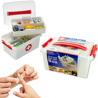 Portable Handheld Family Medicine Cabinet First Aid Kit Storage Box Light  Blue