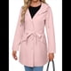 thumbnail image 3 of Chaqueta Impermeable con Capucha Clásica para Mujer, con Cinturón y Cordón para Actividades Al Aire Libre, Cortavientos Rosa L, 3 of 10