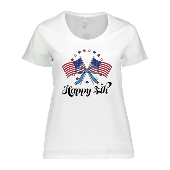 Inktastic Happy 4th of July Patriotic Flag Women's Plus Size T-Shirt