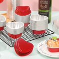 thumbnail image 2 of nipocaio 50 Pcs Moules à Cupcakes avec Couvercles Moules à Crème Brûlée en Aluminium Jetables Rouges, 2 of 5