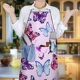 thumbnail image 6 of Pink Butterfly Pattern Apron-Garden Aprons for Women with Pockets-Cotton Linen Waterproof Kitchen Cooking Gardening Aprons Adjustable for Kitchen,Cooking,BBQ and Salon 33x27 Inch, 6 of 7