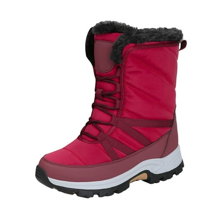 

KBKYBUYZ Winter Snow Boots For Women Cotton Plush Shoes Non Slip Warm Outdoor Waterproof And Antiskid Boots Basic warm shoes