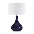 thumbnail image 1 of Henn&Hart 15" Navy Blue Glass Glass/Fabric Table Lamp, 1 of 10