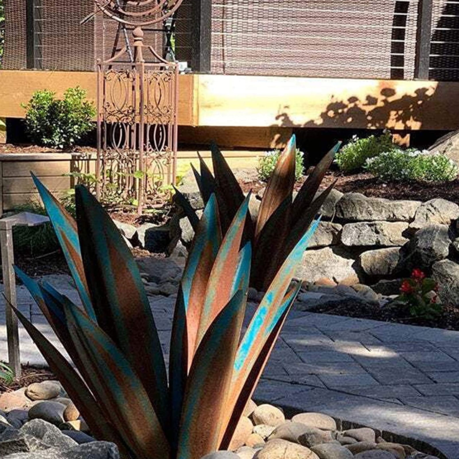 25.59in Tequila Rustic Sculpture,Rustic Hand Painted Metal Agave,DIY Easter Decor Metal Agave Plant Garden Yard Art Sculpture Lawn Home Ornaments,for Yard Stakes,Garden Figurines,Outdoor Patio