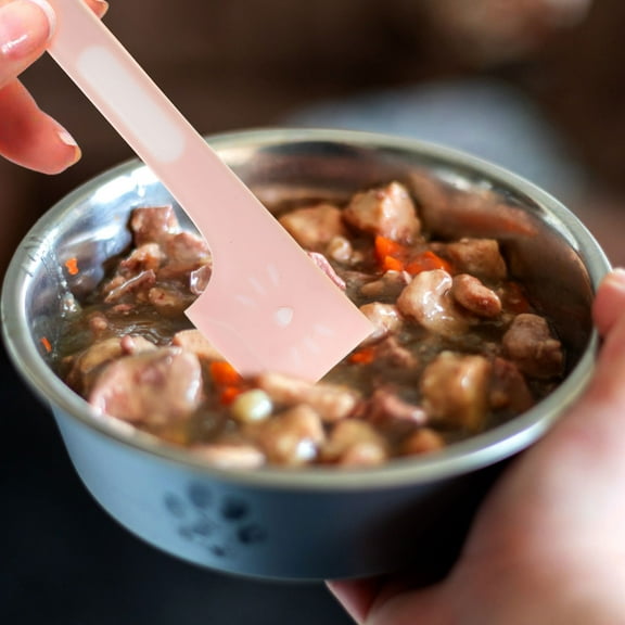 ROSENICE 3pcs Pet Food Can Spoon Canned Food Spoon Pet Tableware Cat Food Feeding Spoon