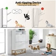 thumbnail image 4 of HOMREST Shoe Cabinet with 2 Flip Drawers,Freestanding Shoe Cabinet Organizer with Open Storage,Shoe Storage Cabinet for Entryway,Narrow Shoe Rack Cabinet with Metal Base, White, 4 of 6