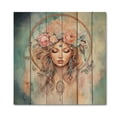 thumbnail image 3 of Designart "Pink Dream Catcher delicate Weavings" Landscapes Print on Natural Pine Wood, 3 of 5
