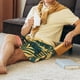 thumbnail image 5 of Fotbe Cat Hiding In Potted Plants Pantalones Cortos de Pijama para Hombre, Ropa de Dormir, Pantalones de Pijama Cortos para Hombre-Small, 5 of 6