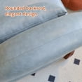 thumbnail image 5 of Cute Blue Faux Leather Accent Chair with Solid Wood Legs and Soft Cushion | Armless Reading Chair for Living Room, Bedroom, Apartment, Waiting Room, Balcony, 5 of 10
