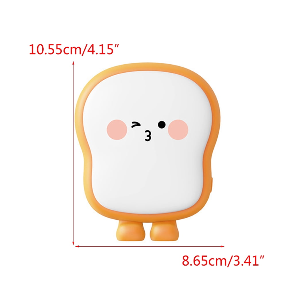 Double-Sided Pocket Hand Warmer USB Charging Cartoon Bread Warmer Lovely Gift