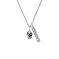 thumbnail image 2 of Delight Jewelry Silvertone Wide Zebra Print Spinners Silvertone Always My Mother Bar Charm Necklace, 23", 2 of 4