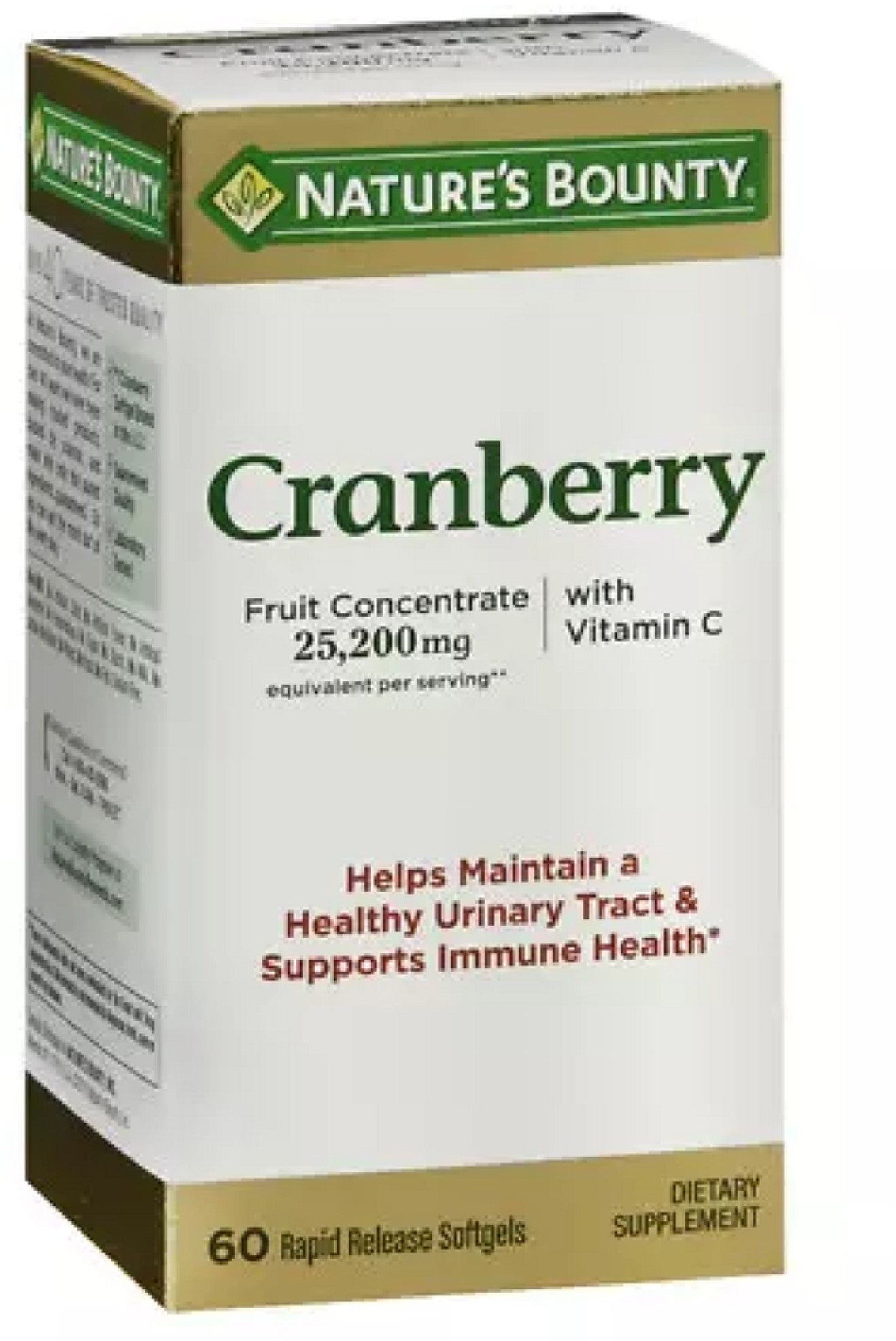 Nature's Bounty Cranberry Dietary Supplement 60 Soft Gels