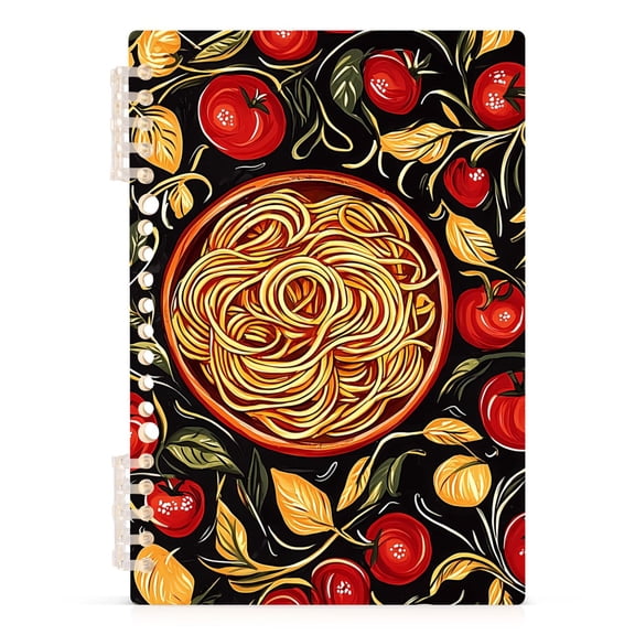 Haosy Noodles and Tomatoes Notebooks 1-subject Journal 60 Sheets A5 College Ruled Paper Detachable Ring 8.3"x5.7"