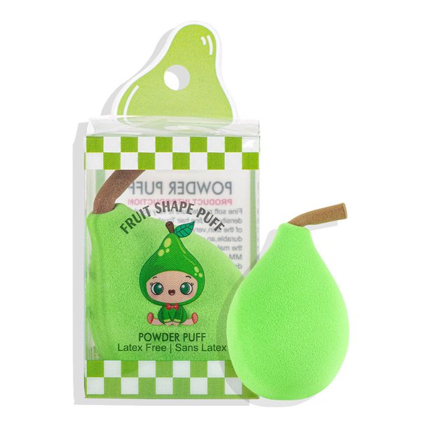 Esponja para maquillaje Fiudx Forma de fruta huevos de belleza de doble uso húmedos y secos