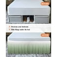 thumbnail image 6 of Sage Green Bed Skirt California King Size 18" Drop Green Gradient Ombre Color Ruffled Wrap Around Bed Skirts Adjustable Elastic Bedskirt Dust Ruffle for California King Size Bed, 6 of 7