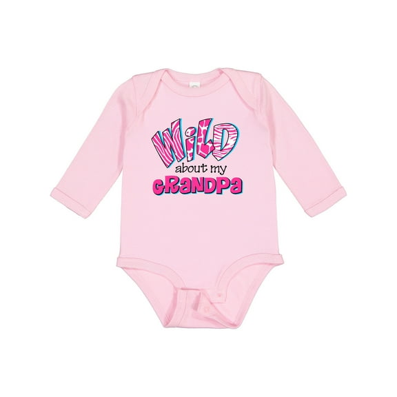 Inktastic Wild About Grandpa Girls Long Sleeve Baby Bodysuit