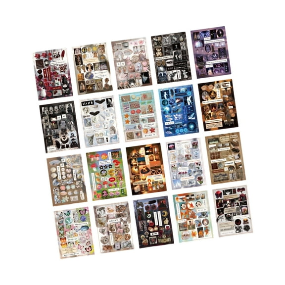 COOLHOOD Die-Cut Sticker Book Japanese Styles Sticker Scrapbook Sticker Stationery Sticker Retro Decorative Sticker for Laptop